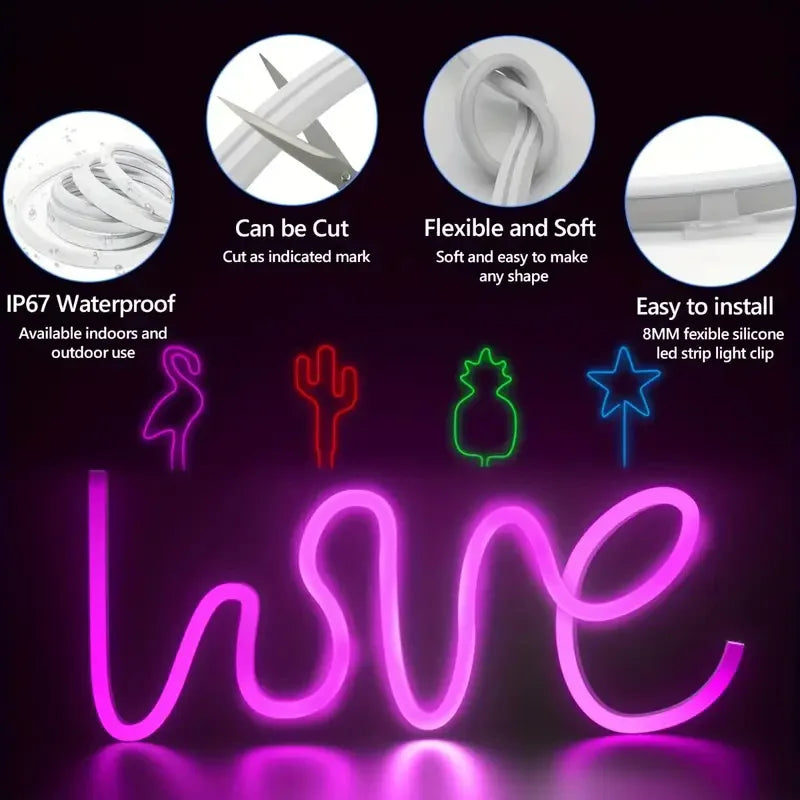 Ruban Néon LED Flexible RGB Connecté (Bluetooth / App / Télécommande)