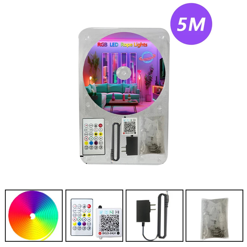 Ruban Néon LED Flexible RGB Connecté (Bluetooth / App / Télécommande)