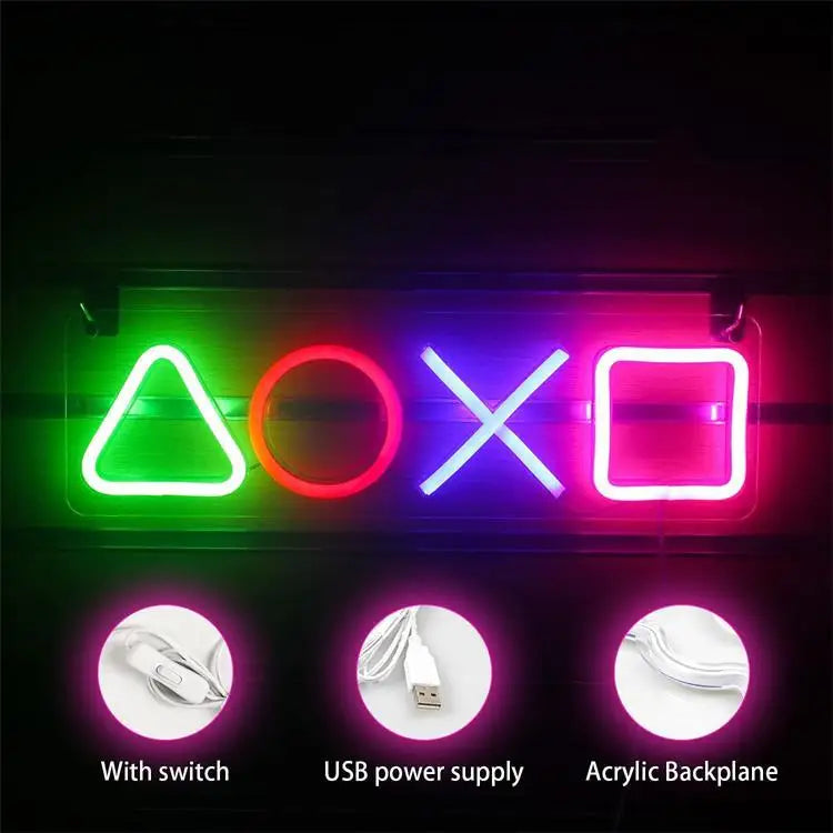 Enseigne NEON LED "Icones Gaming"