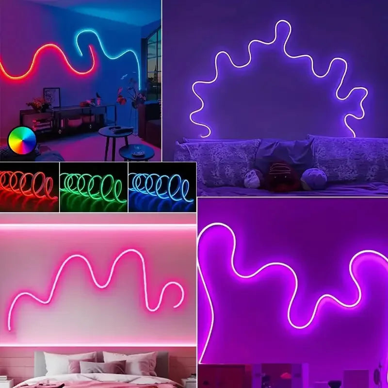 Ruban Néon LED Flexible RGB Connecté (Bluetooth / App / Télécommande)